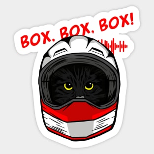 funny cat driver – Box, box, box! (Luigi) Sticker